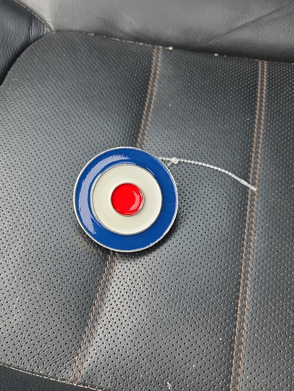 BELT BUCKLE-Target Bullseye Enamel Pin - Blue White Red